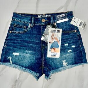$7 Sale Rewash Denim Dark Blue super high rise shorts size 1